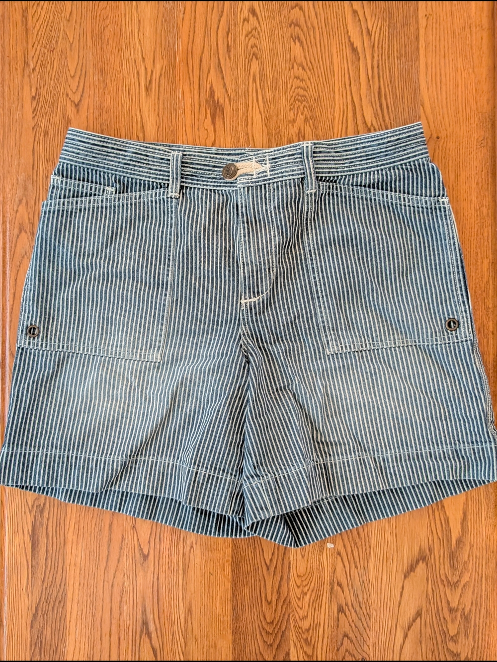Lauren Ralph Lauren Blue and White Striped Coastal Nautical Casual Shorts